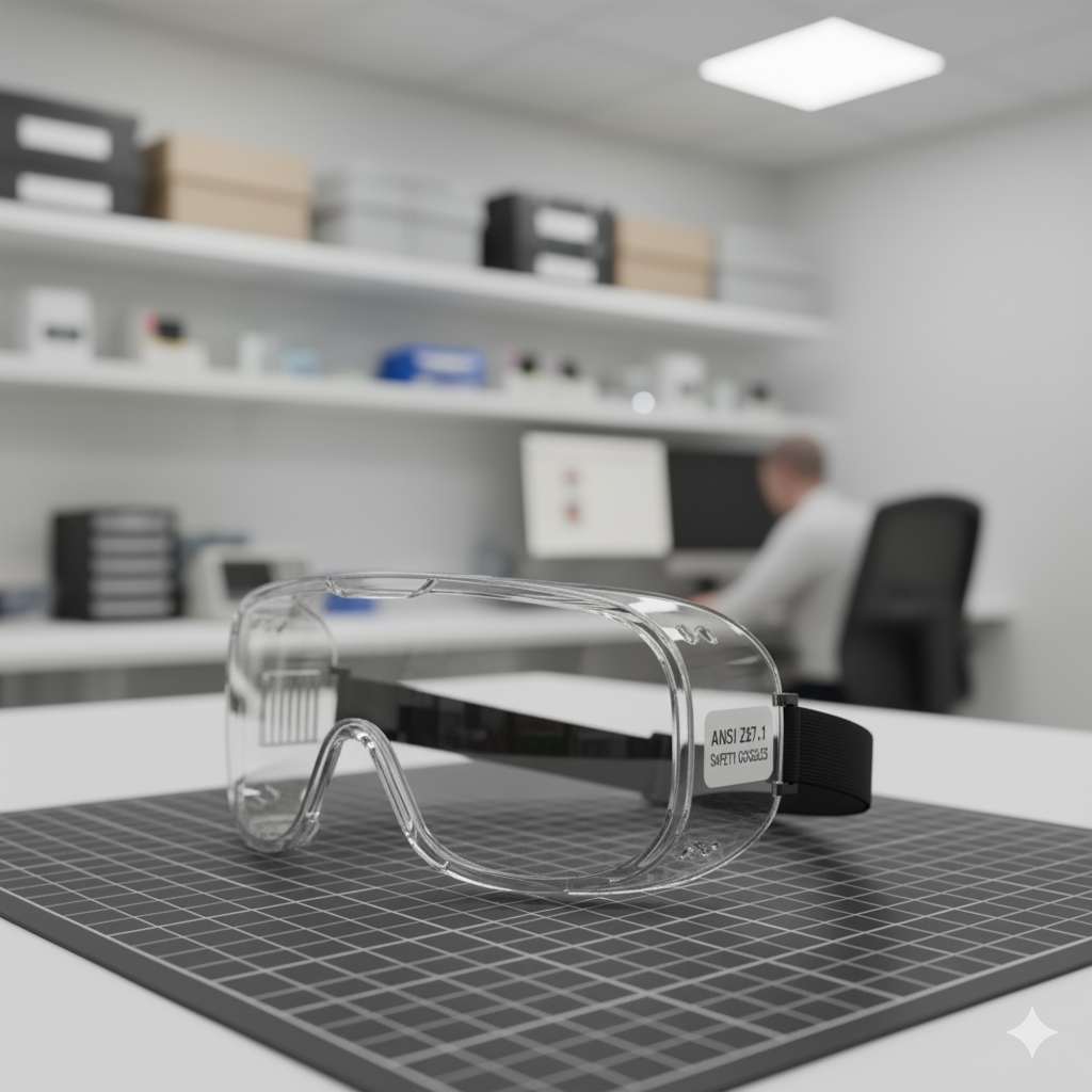 Clear safety goggles